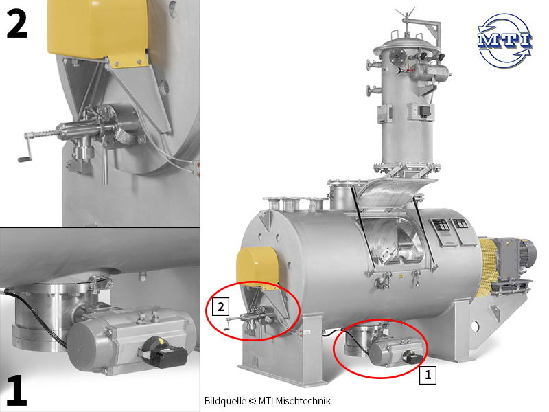 ATEC Sonder-Kugelhähne für Horizontal-Universalmischer